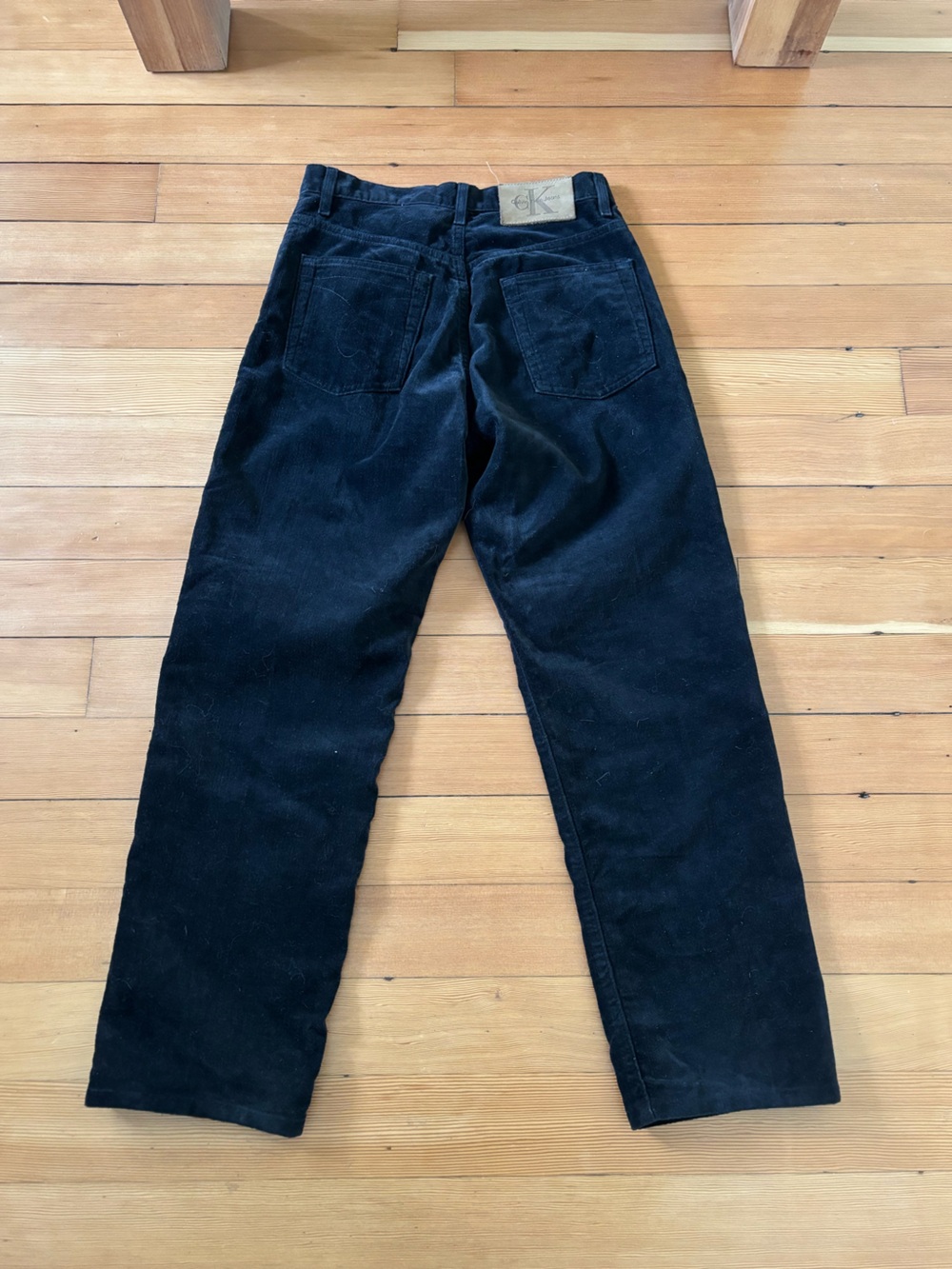 Vintage Calvin Klein 90s straight leg black cotton corduroy pants